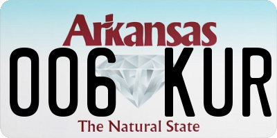 AR license plate 006KUR