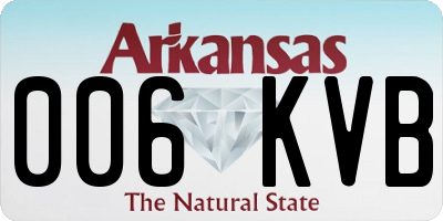 AR license plate 006KVB
