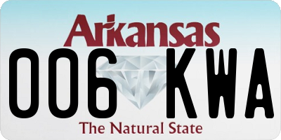 AR license plate 006KWA