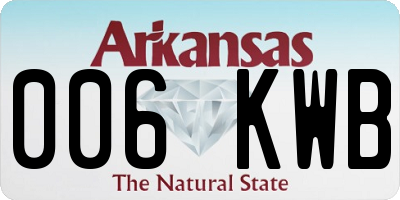 AR license plate 006KWB