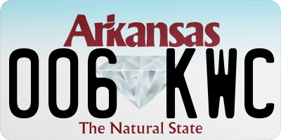 AR license plate 006KWC