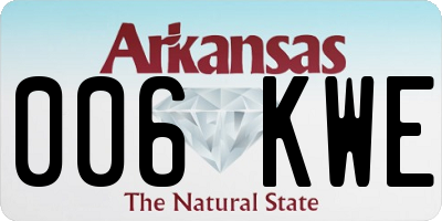 AR license plate 006KWE