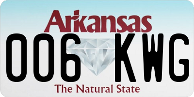 AR license plate 006KWG