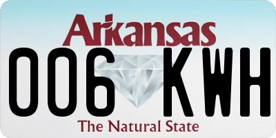 AR license plate 006KWH
