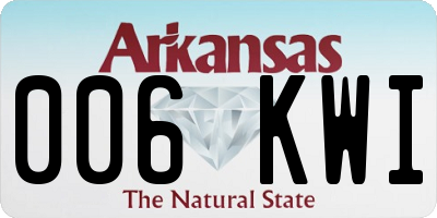 AR license plate 006KWI