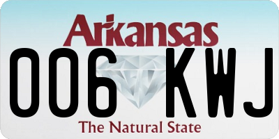 AR license plate 006KWJ