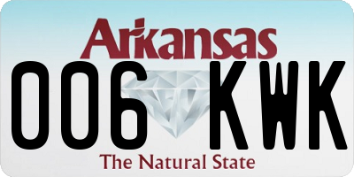 AR license plate 006KWK