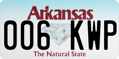 AR license plate 006KWP
