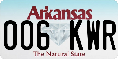 AR license plate 006KWR