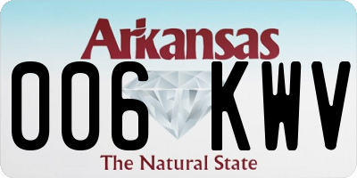 AR license plate 006KWV