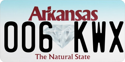 AR license plate 006KWX