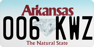 AR license plate 006KWZ