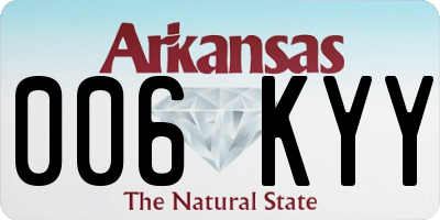 AR license plate 006KYY