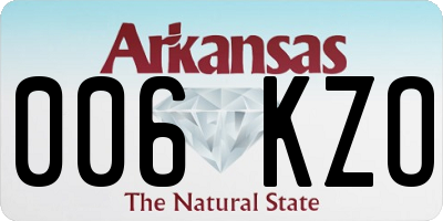 AR license plate 006KZO