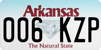 AR license plate 006KZP