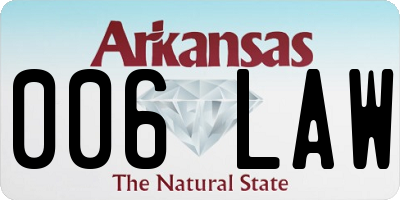 AR license plate 006LAW
