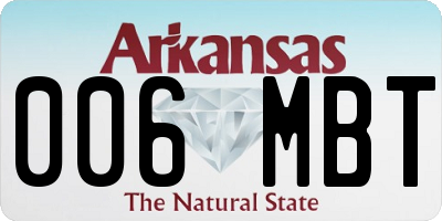 AR license plate 006MBT