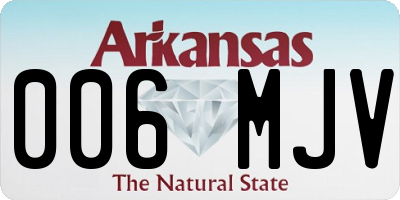AR license plate 006MJV