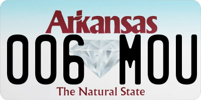 AR license plate 006MOU