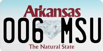 AR license plate 006MSU