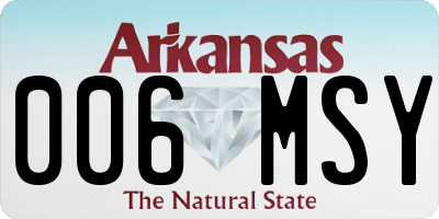 AR license plate 006MSY