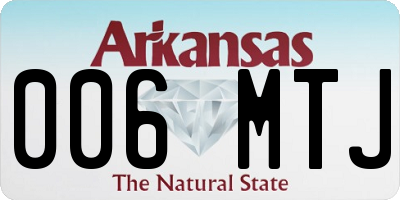AR license plate 006MTJ