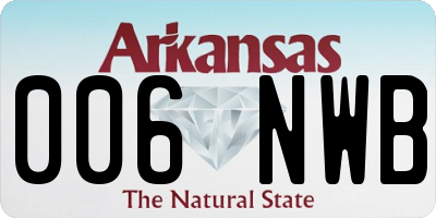 AR license plate 006NWB