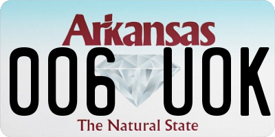 AR license plate 006UOK