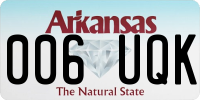 AR license plate 006UQK