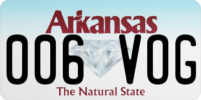 AR license plate 006VOG
