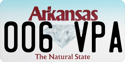 AR license plate 006VPA
