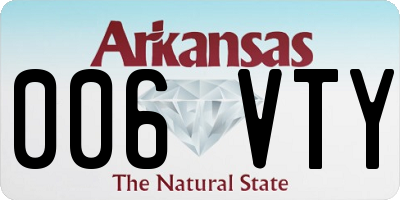 AR license plate 006VTY