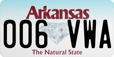 AR license plate 006VWA