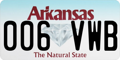 AR license plate 006VWB