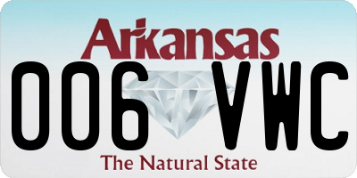AR license plate 006VWC