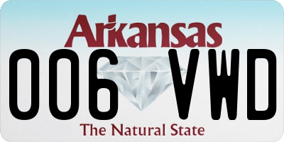 AR license plate 006VWD