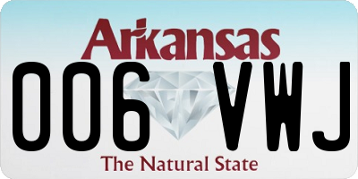 AR license plate 006VWJ