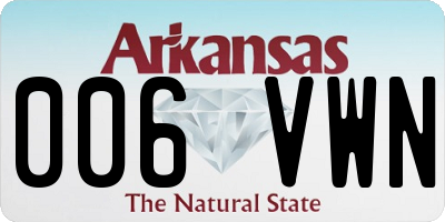 AR license plate 006VWN