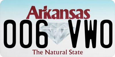AR license plate 006VWO