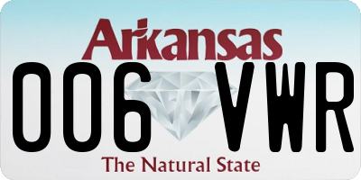 AR license plate 006VWR