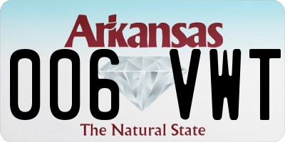 AR license plate 006VWT