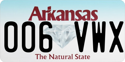 AR license plate 006VWX