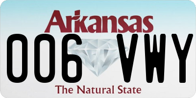 AR license plate 006VWY