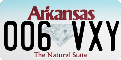 AR license plate 006VXY