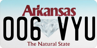 AR license plate 006VYU
