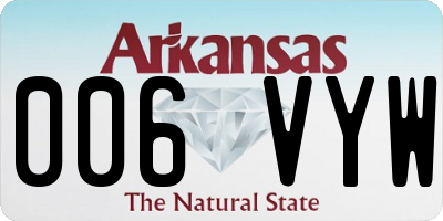 AR license plate 006VYW
