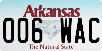 AR license plate 006WAC