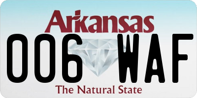 AR license plate 006WAF