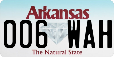 AR license plate 006WAH