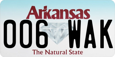 AR license plate 006WAK